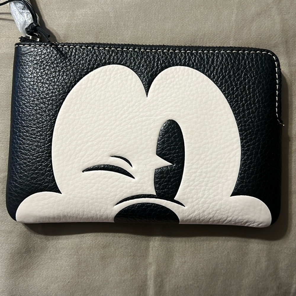 Coach x Disney Winking Mickey Wristlet Wallet
